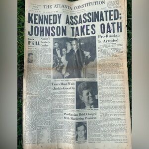 Newspapers from the day of controversial but tragic assassin of President JFK.
